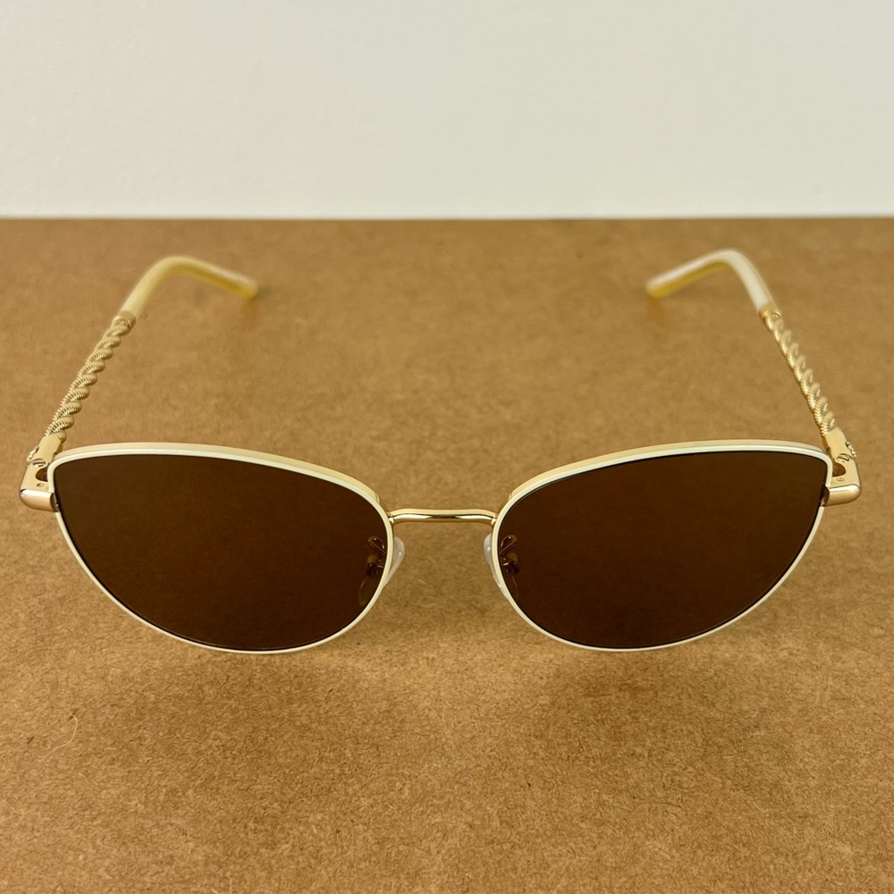 TORY BURCH GOLD FRAME CAT-EYE SUNGLASSES - Picture 9 of 10